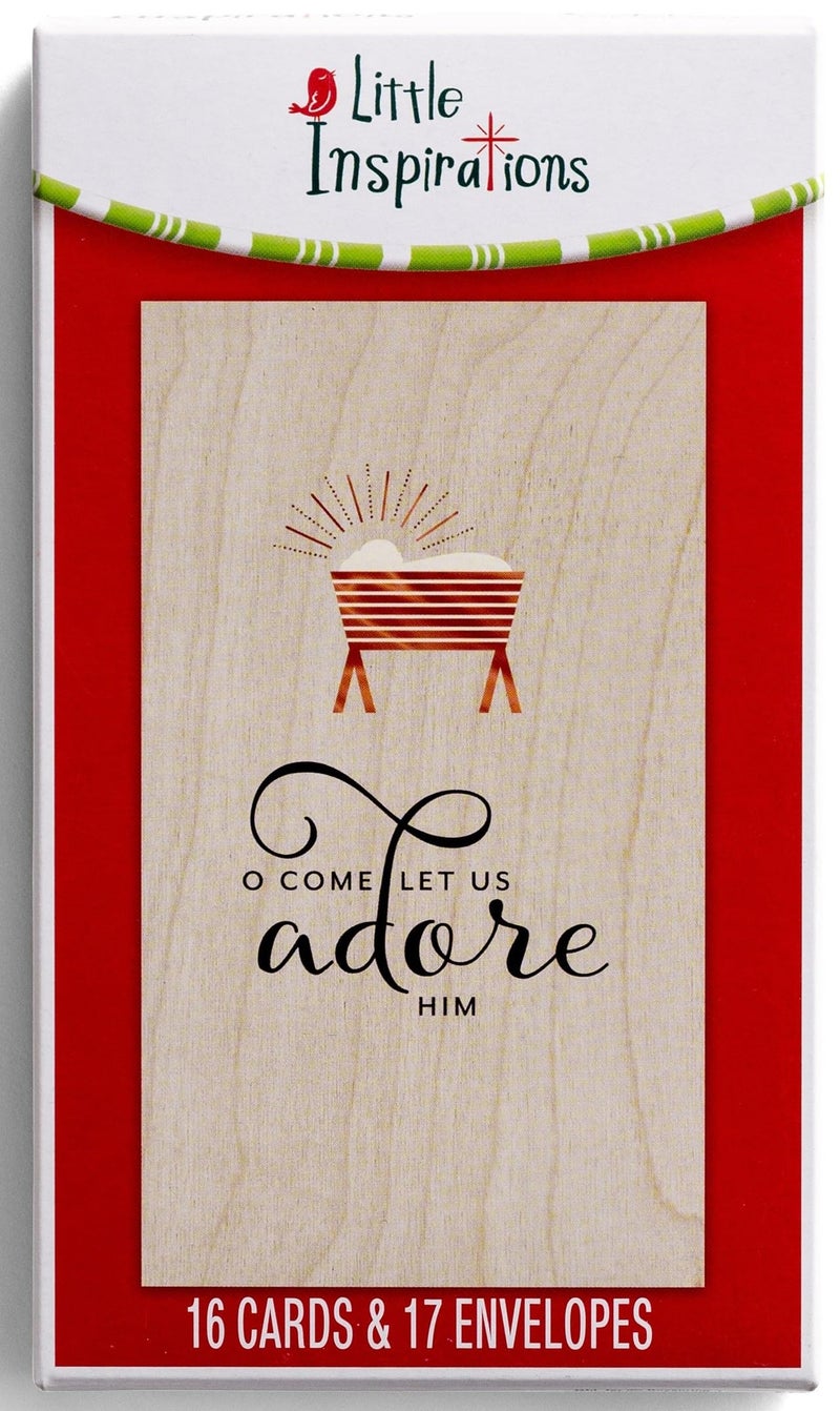 DaySpring - Little Inspirations - O Come Let Us Adore Him - 16 Christmas Boxed Cards, KJV (10369) - Image 1